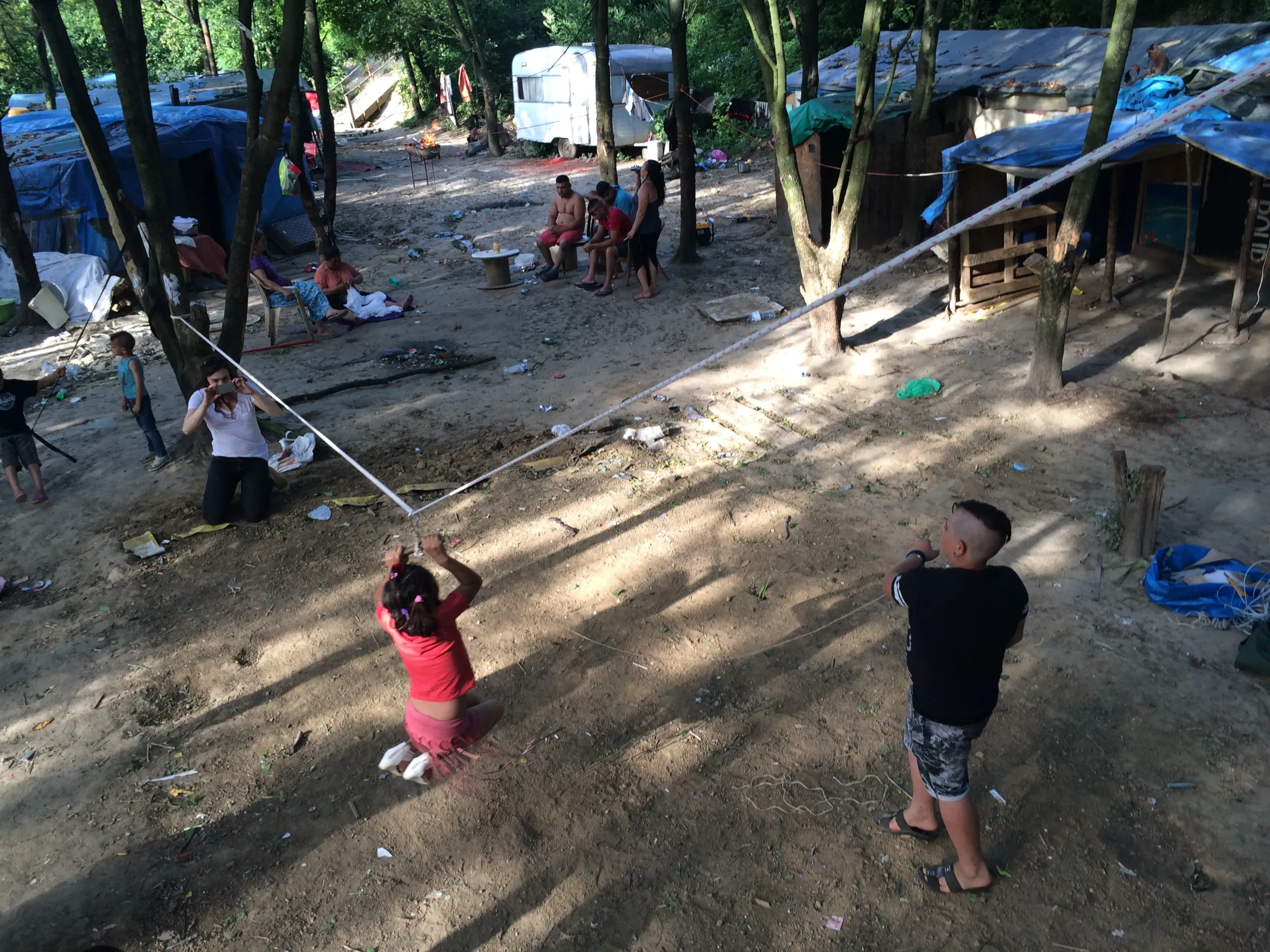 tyrolienne Espace jeux tyrolienne bidonville